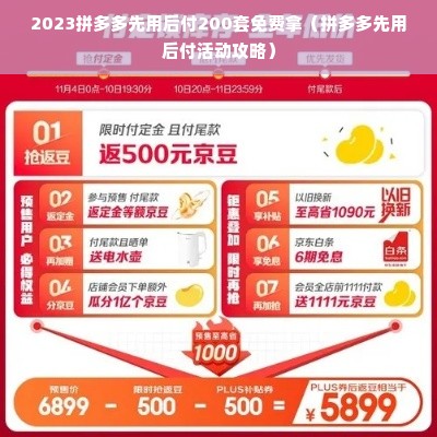 2023拼多多先用后付200套免费拿（拼多多先用后付活动攻略）