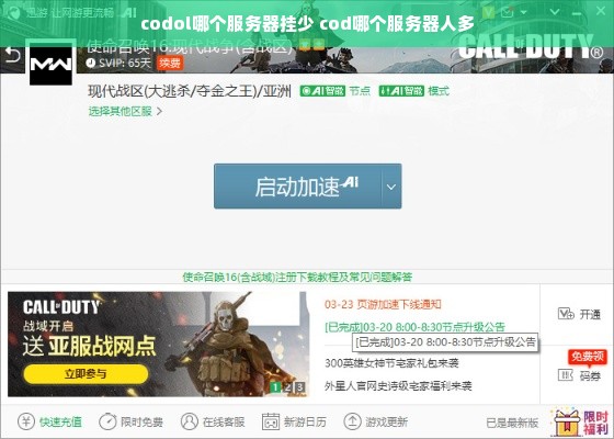 codol哪个服务器挂少 cod哪个服务器人多