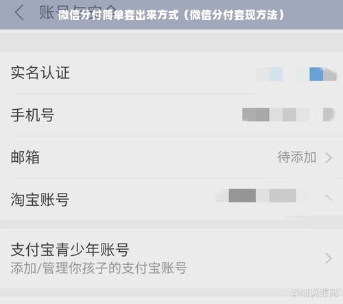 微信分付简单套出来方式（微信分付套现方法）