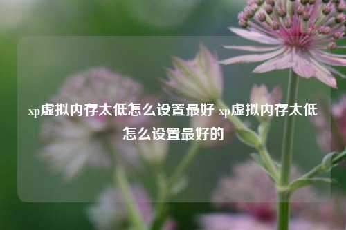 xp虚拟内存太低怎么设置最好 xp虚拟内存太低怎么设置最好的